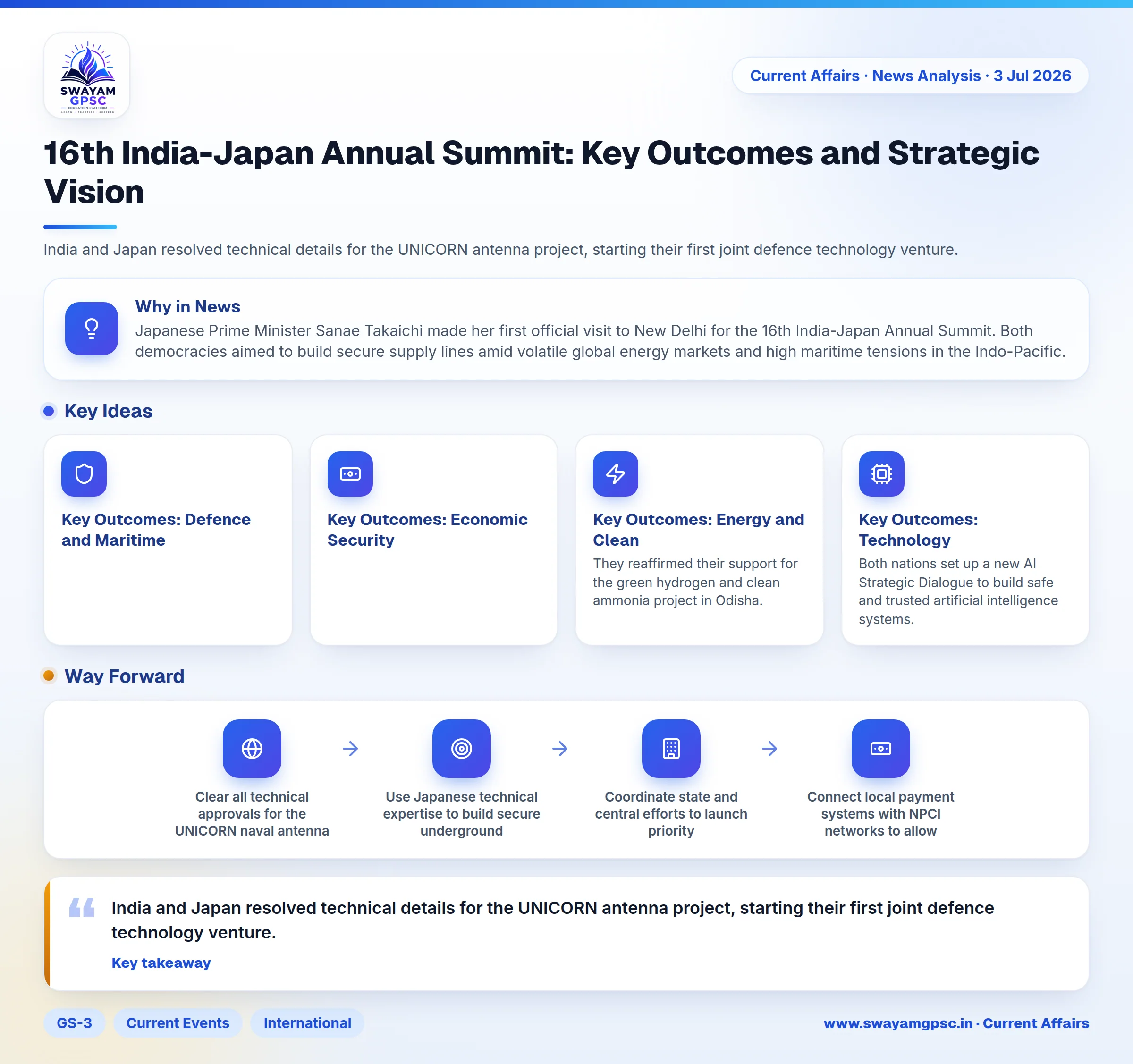 16th India-Japan Annual Summit: Key Outcomes and Strategic Vision