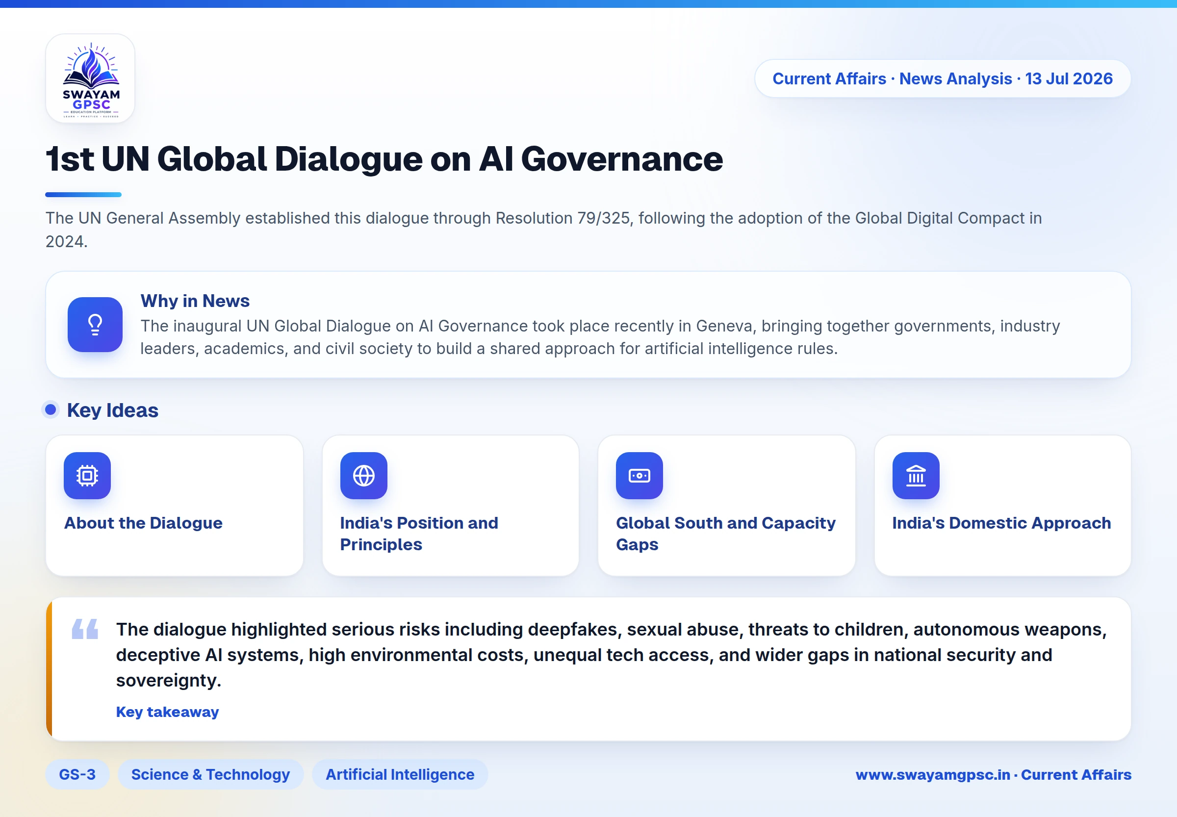 1st UN Global Dialogue on AI Governance