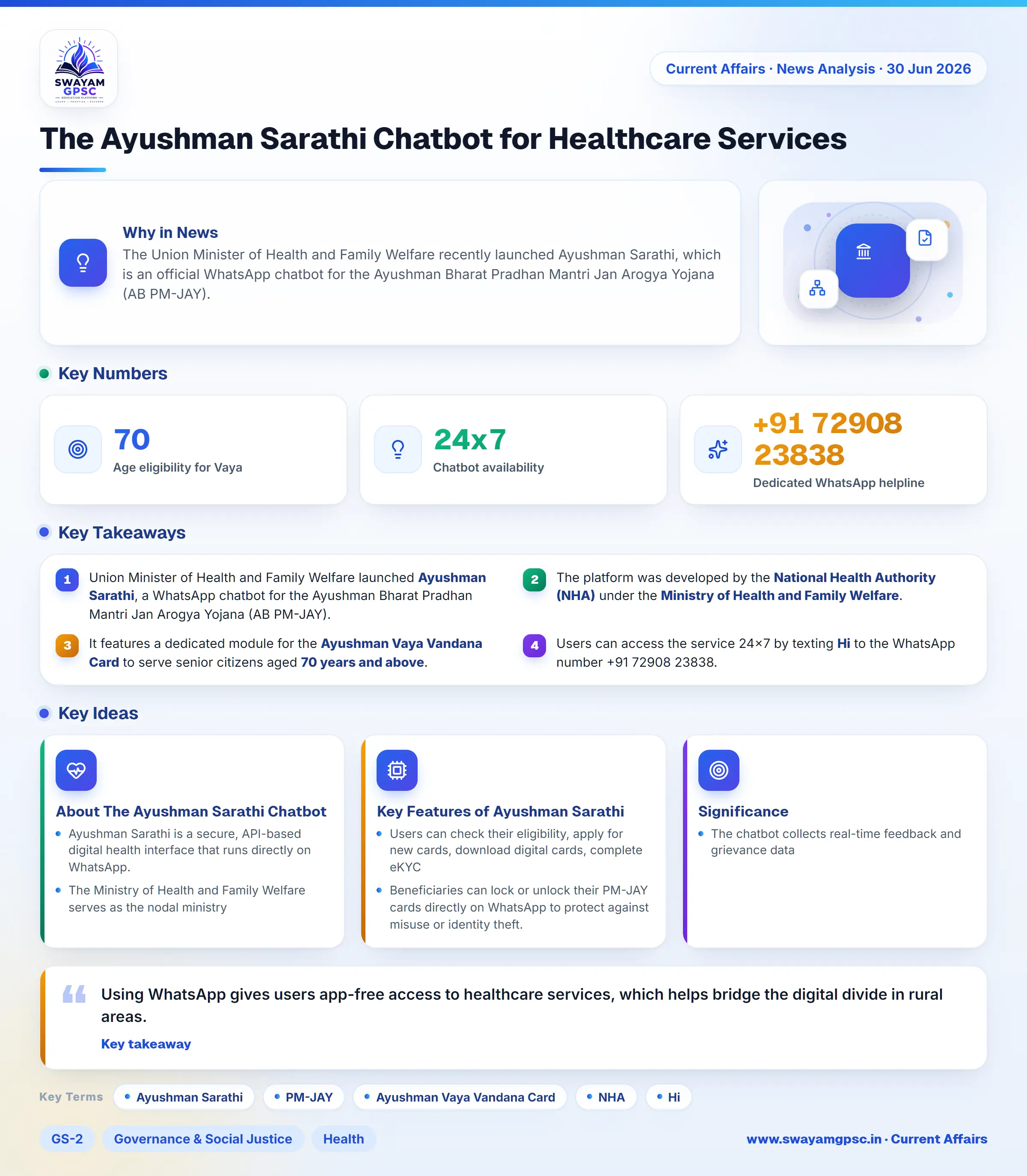 The Ayushman Sarathi Chatbot for Healthcare Services