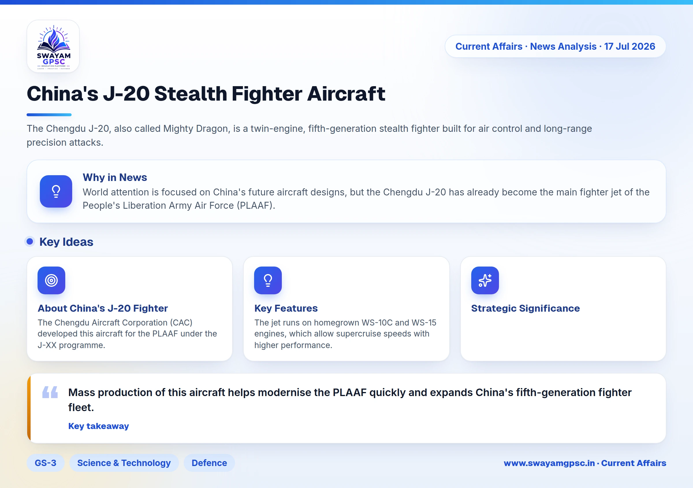 China's J-20 Stealth Fighter Aircraft