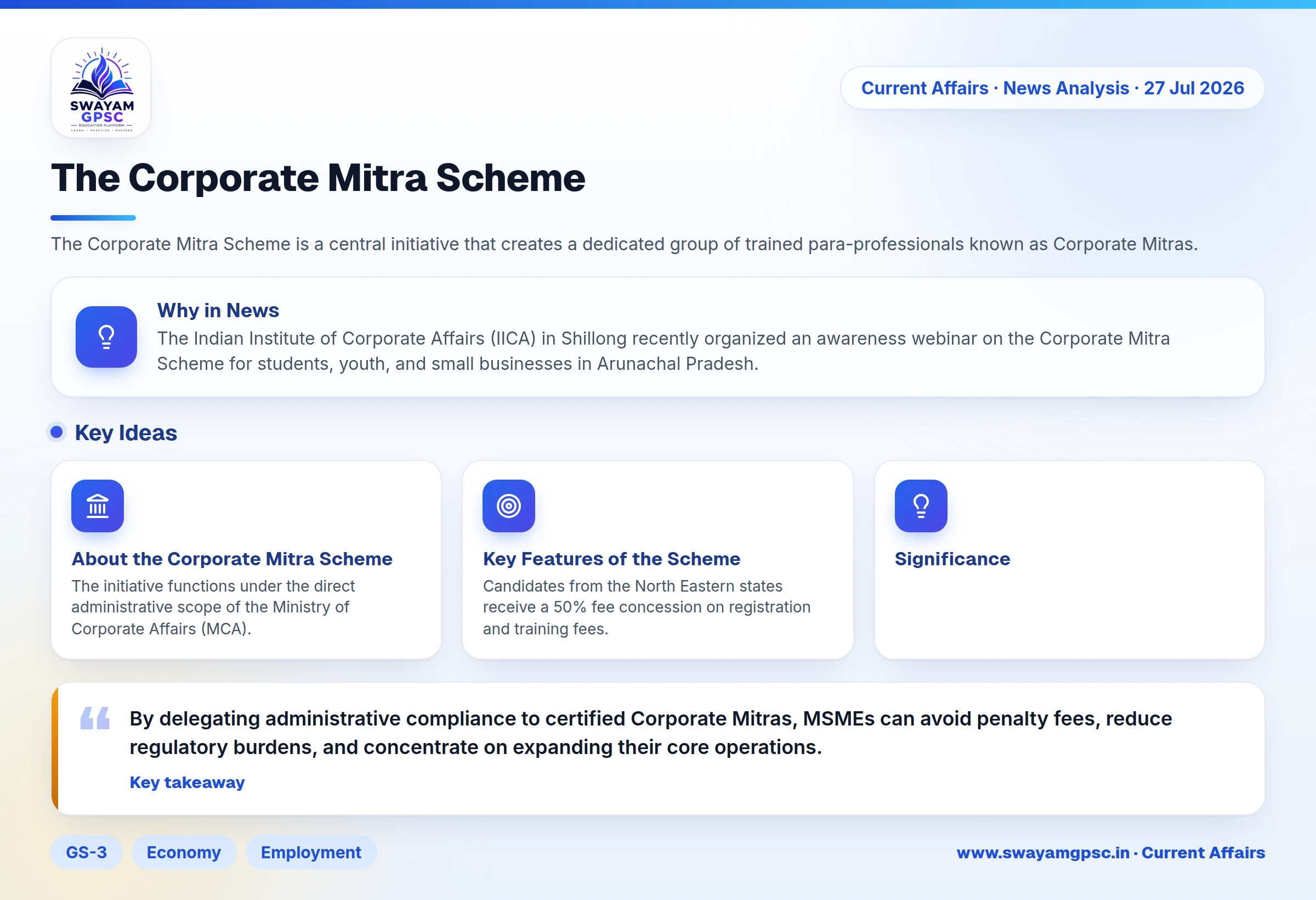 The Corporate Mitra Scheme