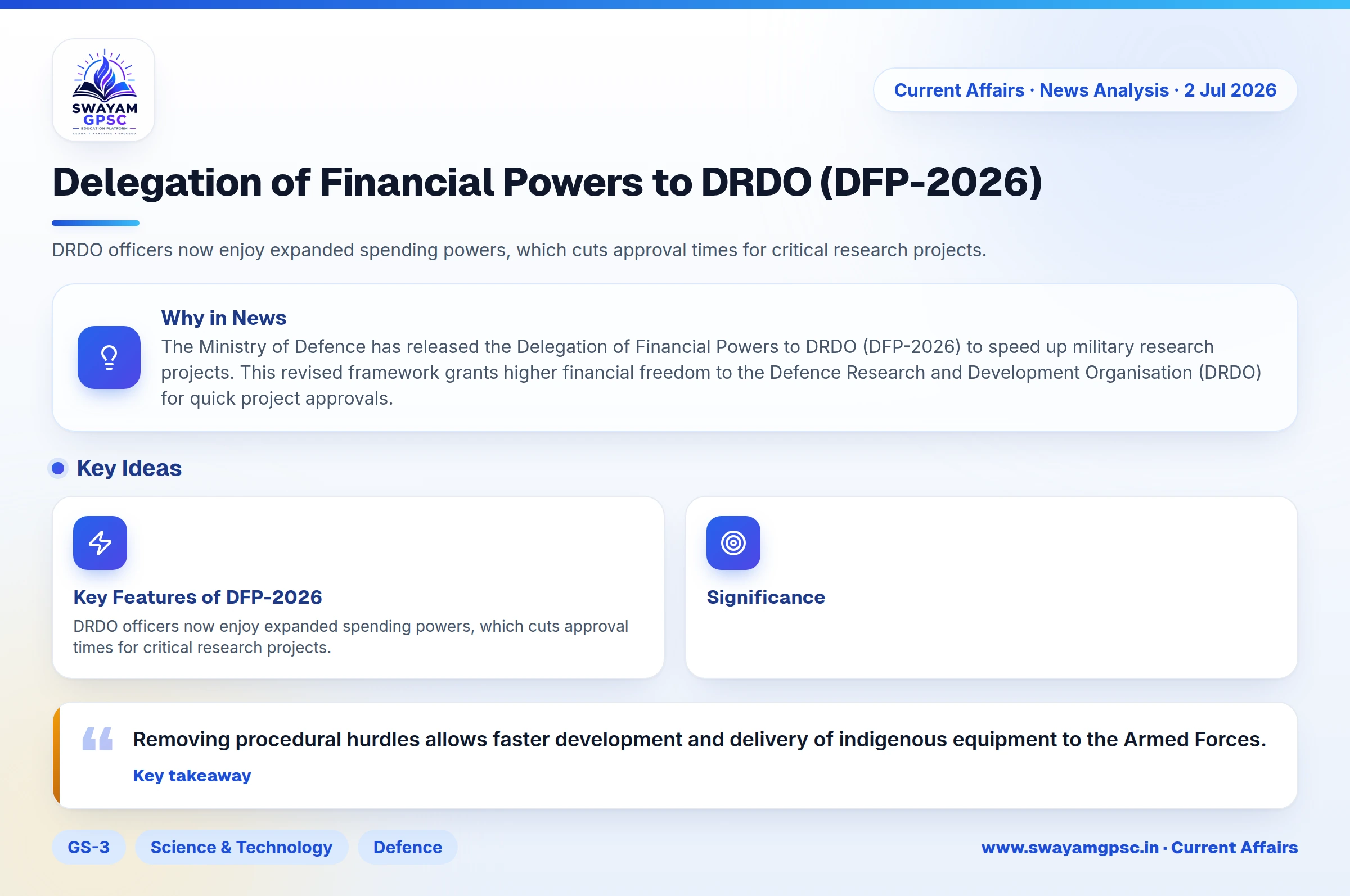 Delegation of Financial Powers to DRDO (DFP-2026)