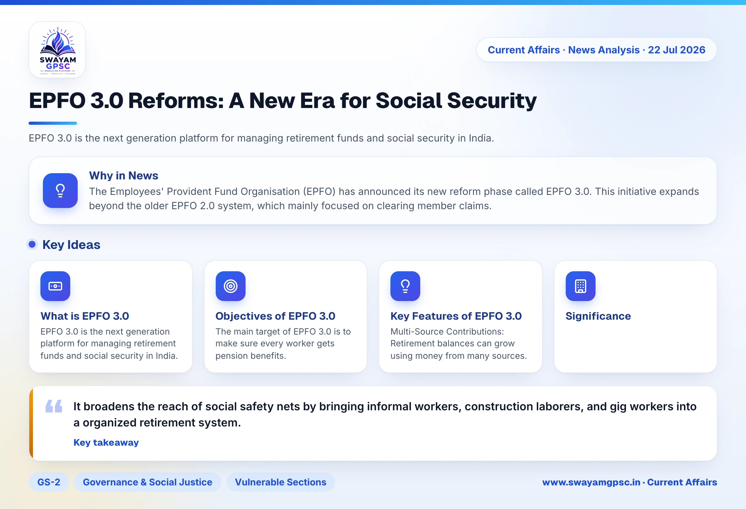 EPFO 3.0 Reforms: A New Era for Social Security