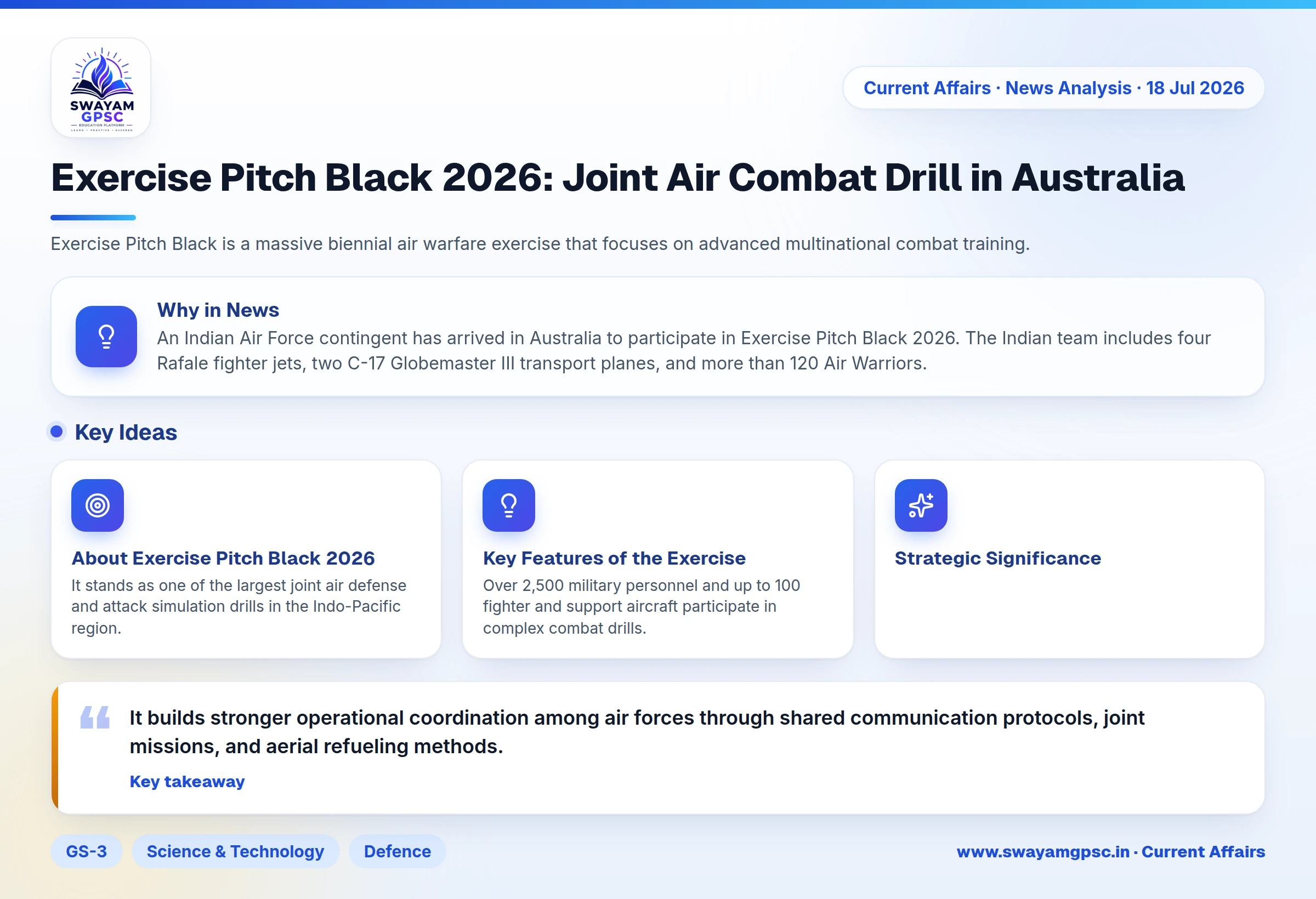 Exercise Pitch Black 2026: Joint Air Combat Drill in Australia