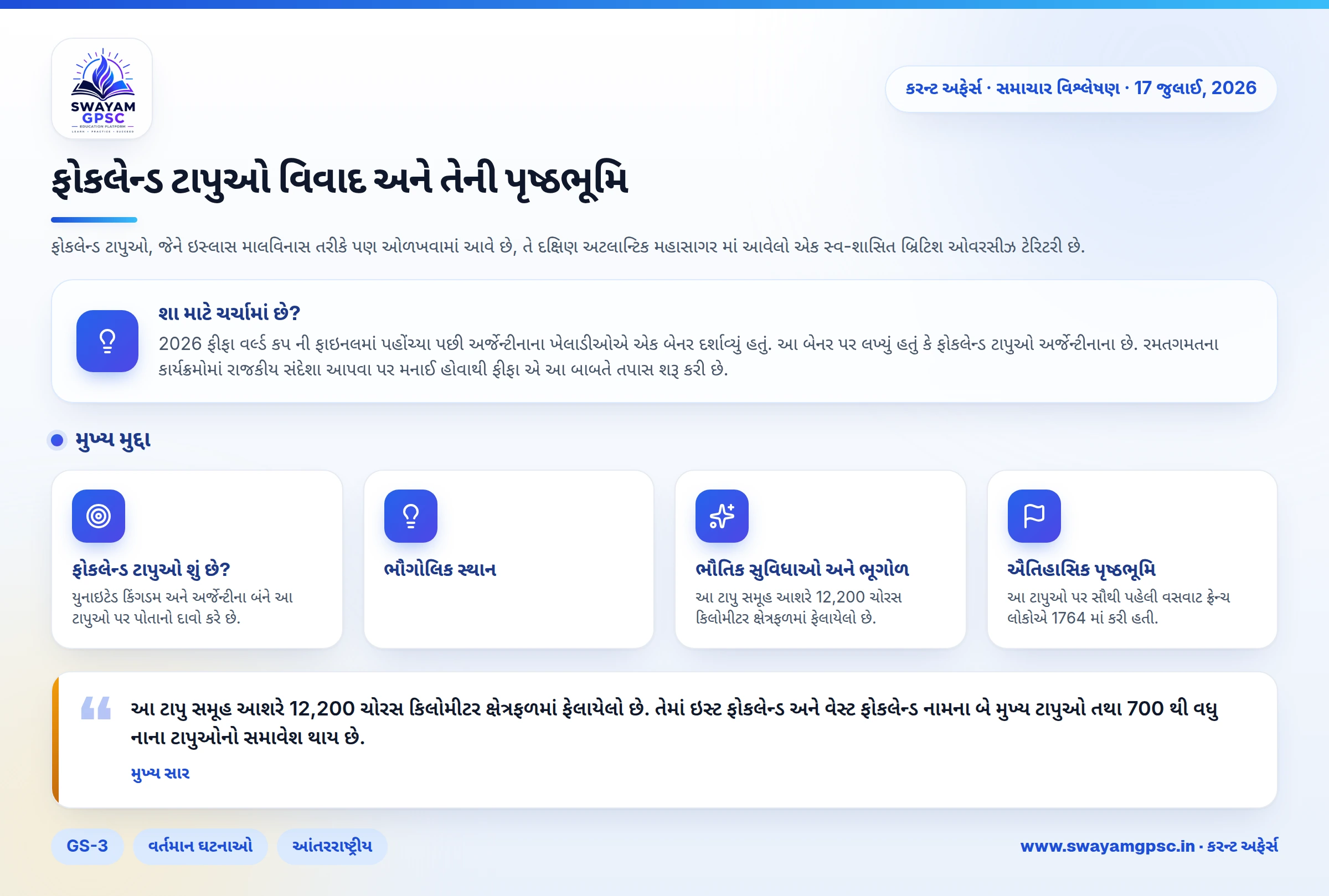 ફોકલેન્ડ ટાપુઓ વિવાદ અને તેની પૃષ્ઠભૂમિ