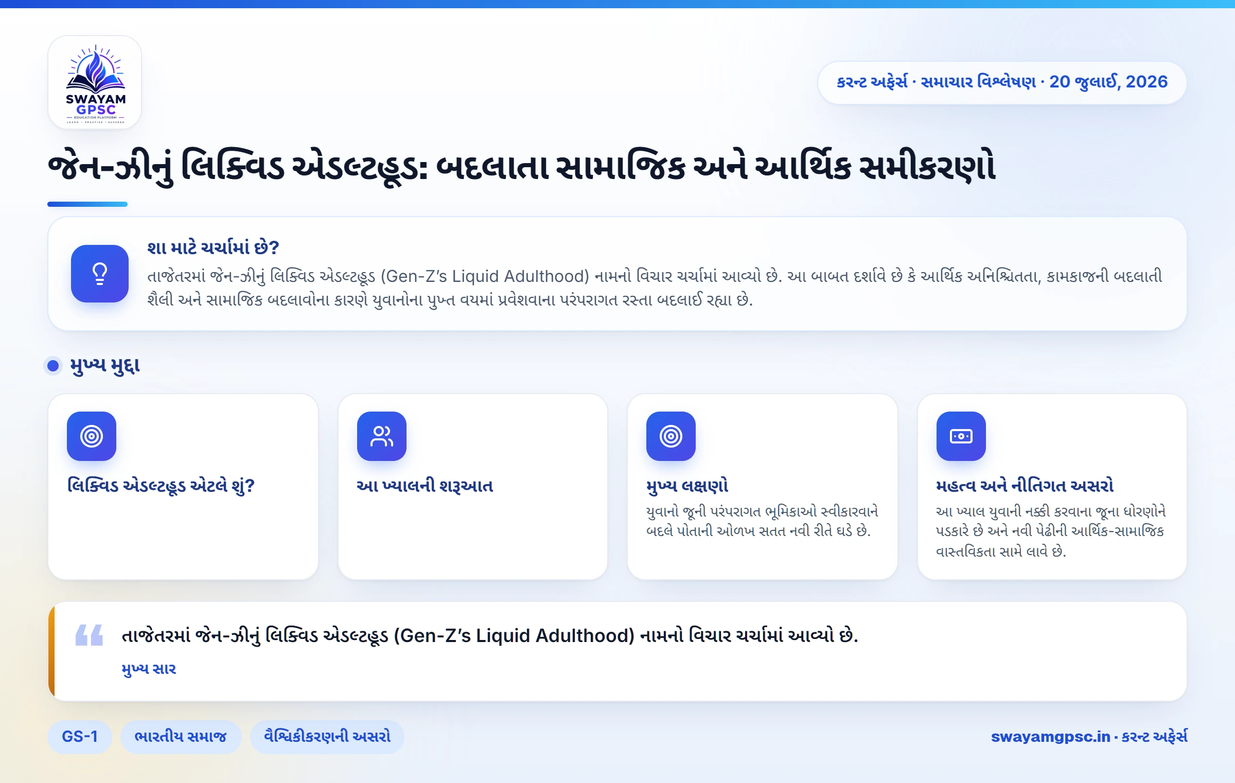 જેન-ઝીનું લિક્વિડ એડલ્ટહૂડ: બદલાતા સામાજિક અને આર્થિક સમીકરણો