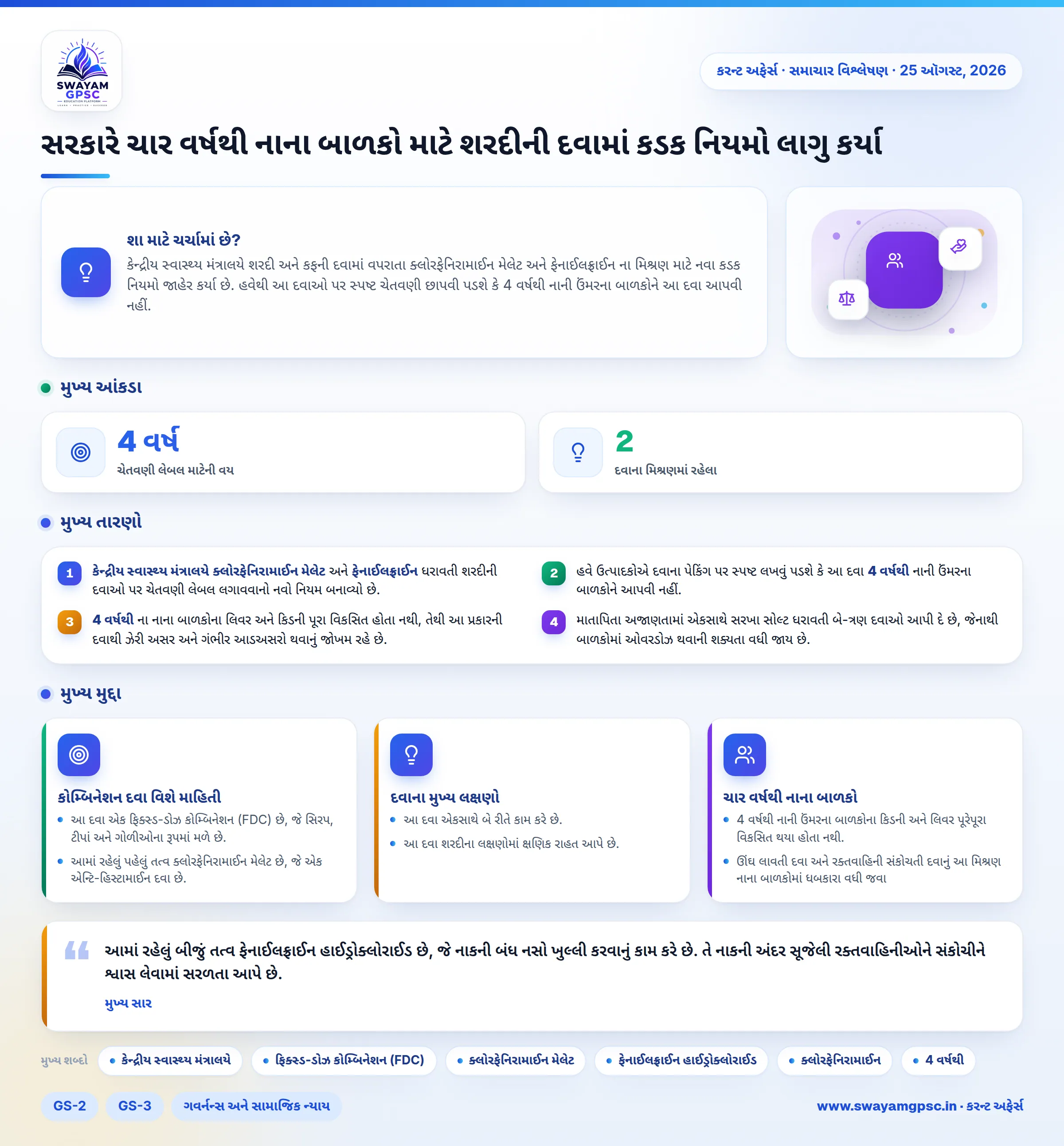 સરકારે ચાર વર્ષથી નાના બાળકો માટે શરદીની દવામાં કડક નિયમો લાગુ કર્યા
