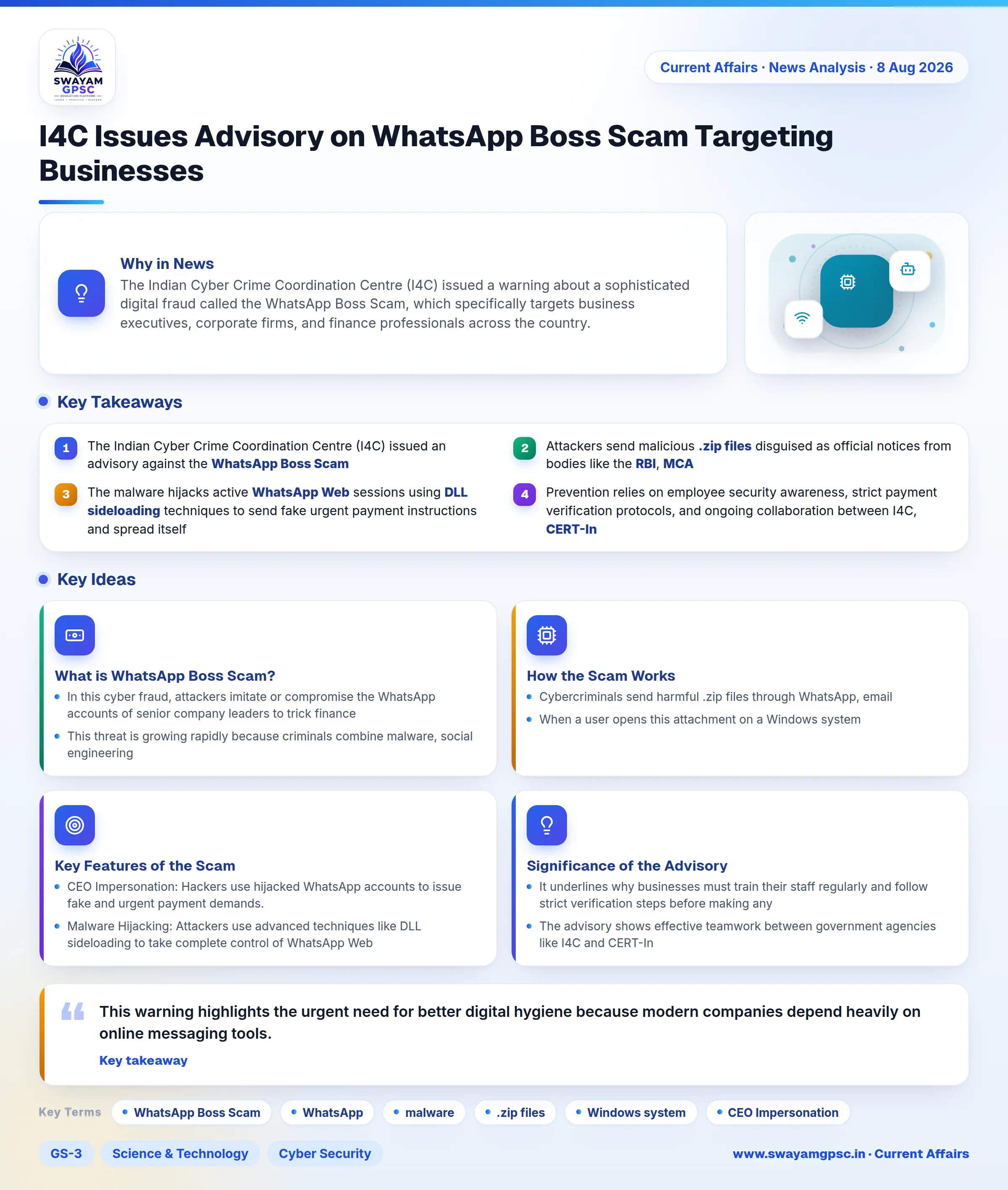 I4C Issues Advisory on WhatsApp Boss Scam Targeting Businesses