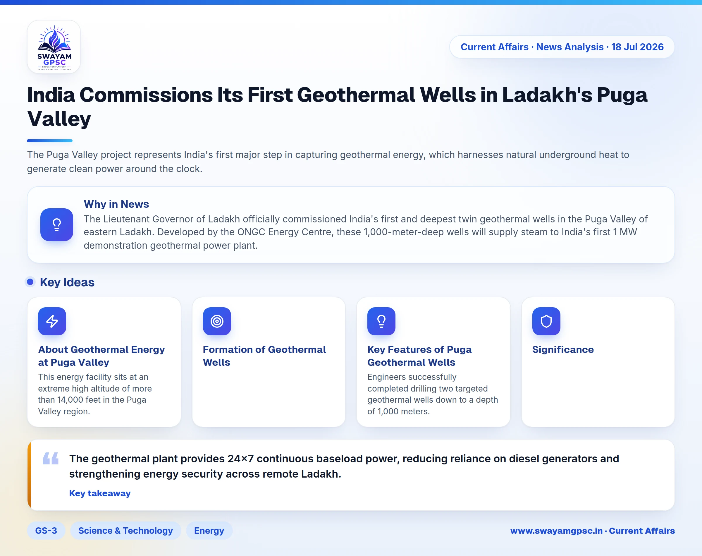 India Commissions Its First Geothermal Wells in Ladakh's Puga Valley
