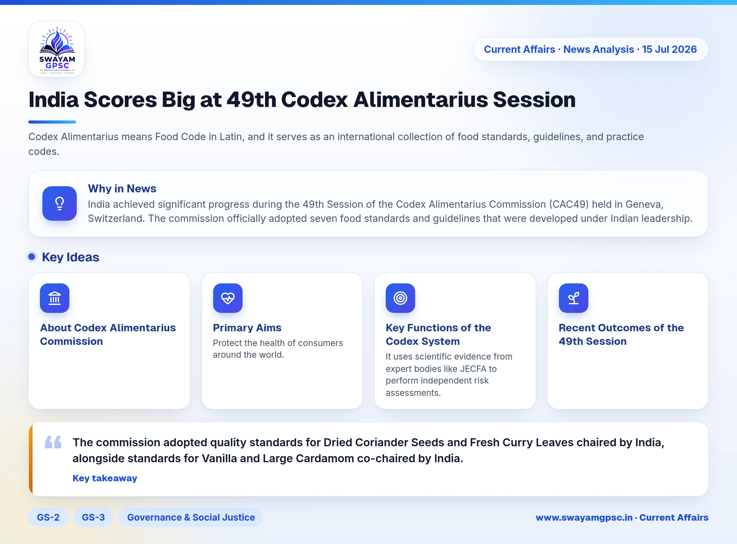 India Scores Big at 49th Codex Alimentarius Session