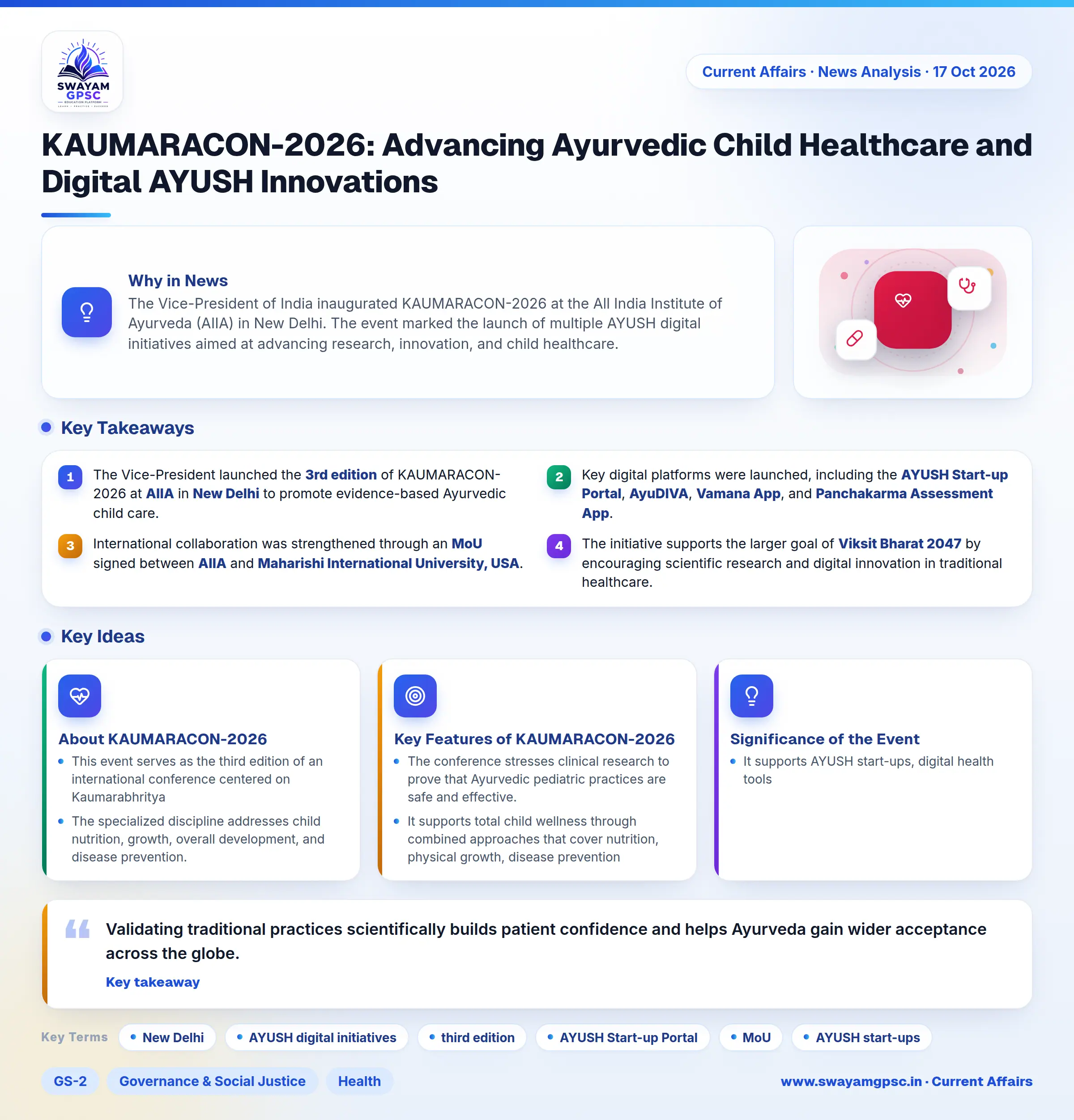 KAUMARACON-2026: Advancing Ayurvedic Child Healthcare and Digital AYUSH Innovations