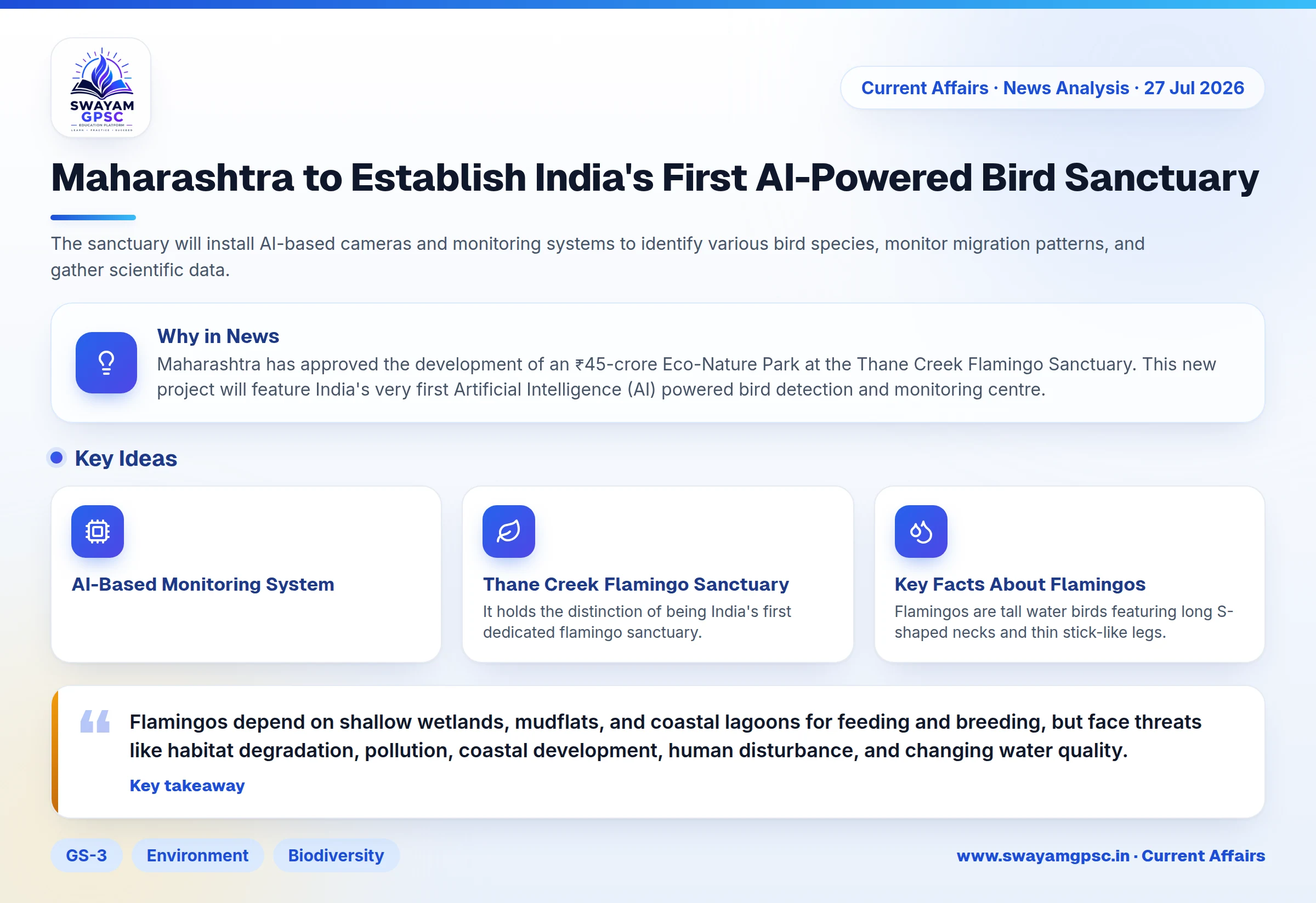 Maharashtra to Establish India's First AI-Powered Bird Sanctuary