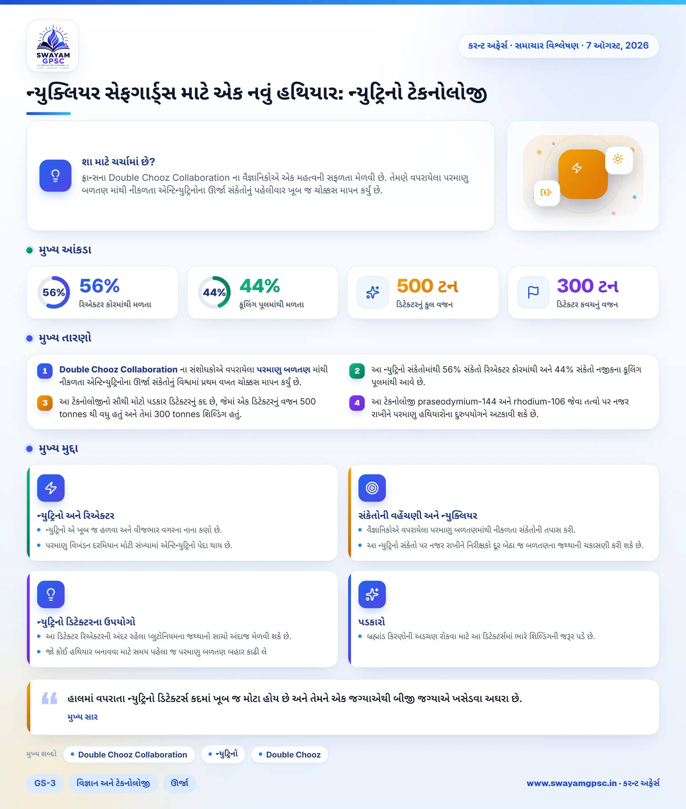 ન્યુક્લિયર સેફગાર્ડ્સ માટે એક નવું હથિયાર: ન્યુટ્રિનો ટેકનોલોજી