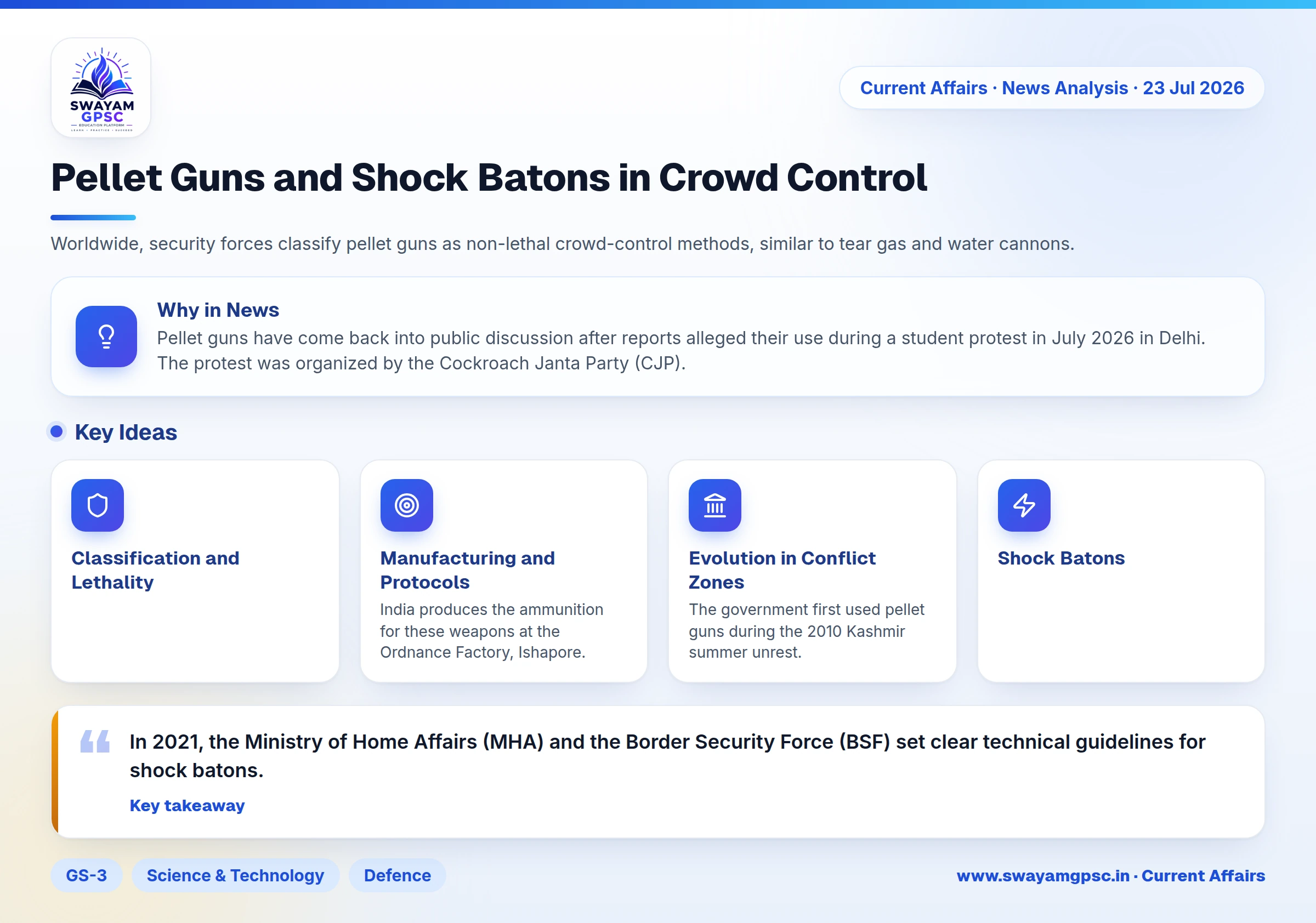 Pellet Guns and Shock Batons in Crowd Control