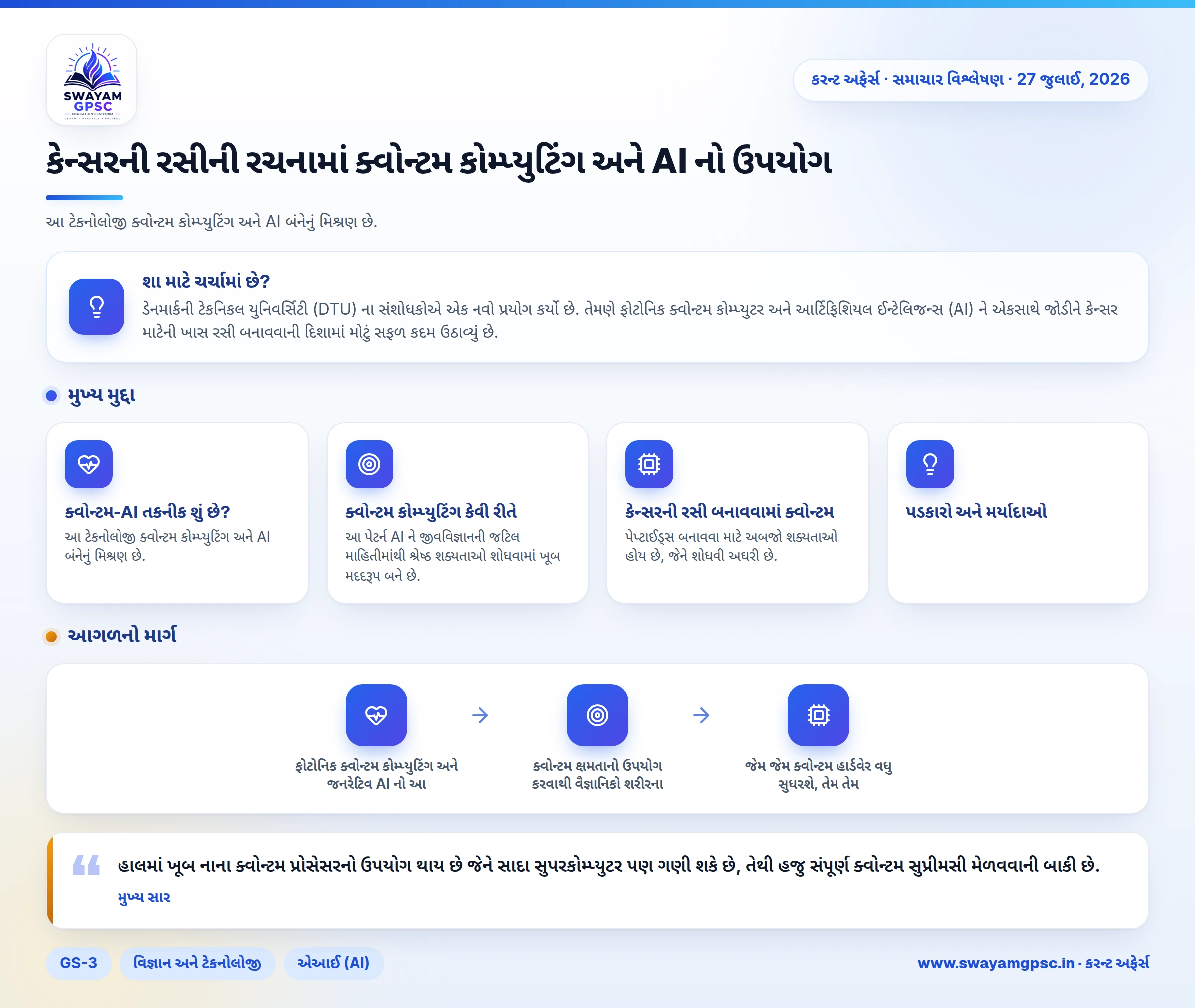 કેન્સરની રસીની રચનામાં ક્વોન્ટમ કોમ્પ્યુટિંગ અને AI નો ઉપયોગ