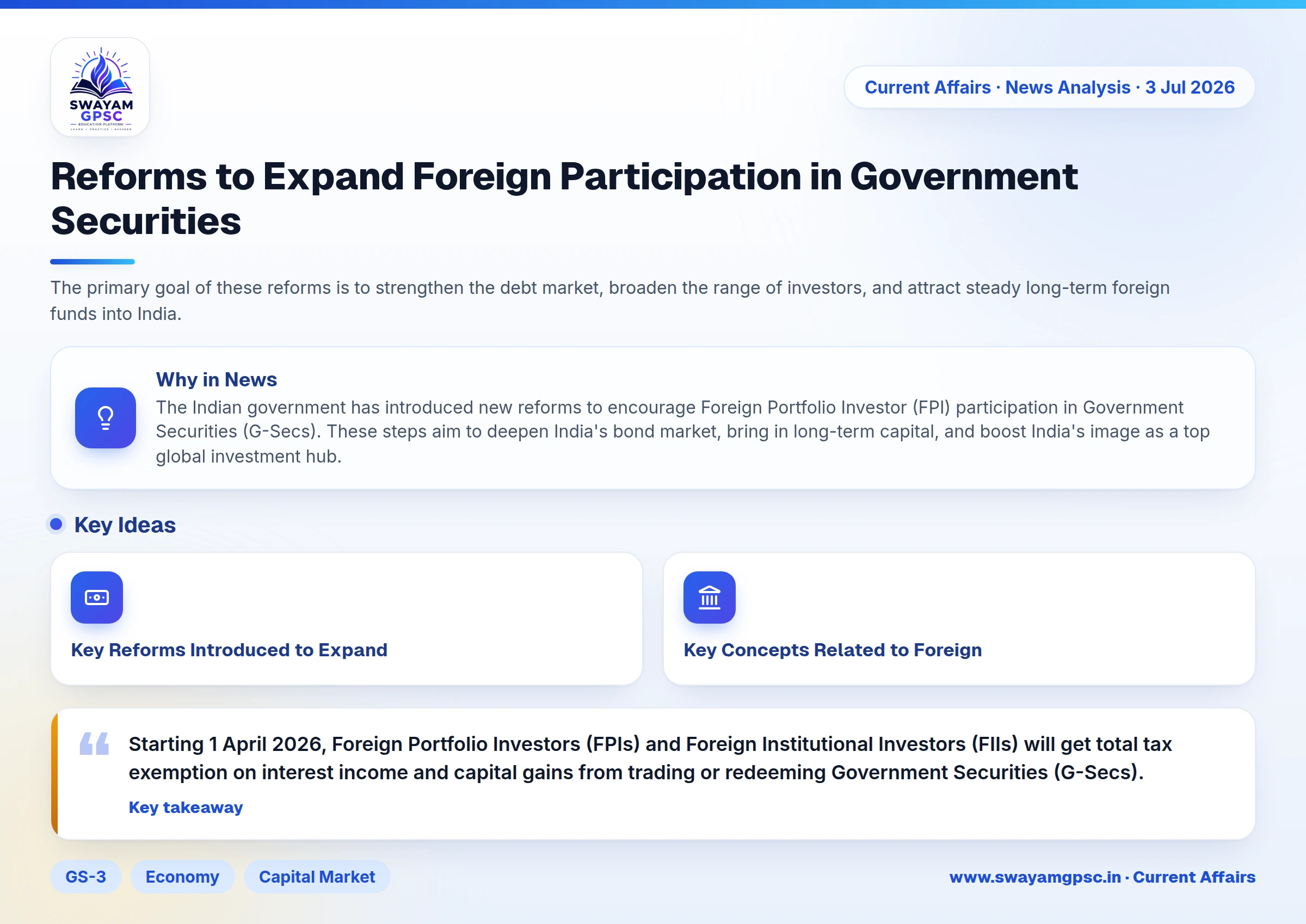 Reforms to Expand Foreign Participation in Government Securities