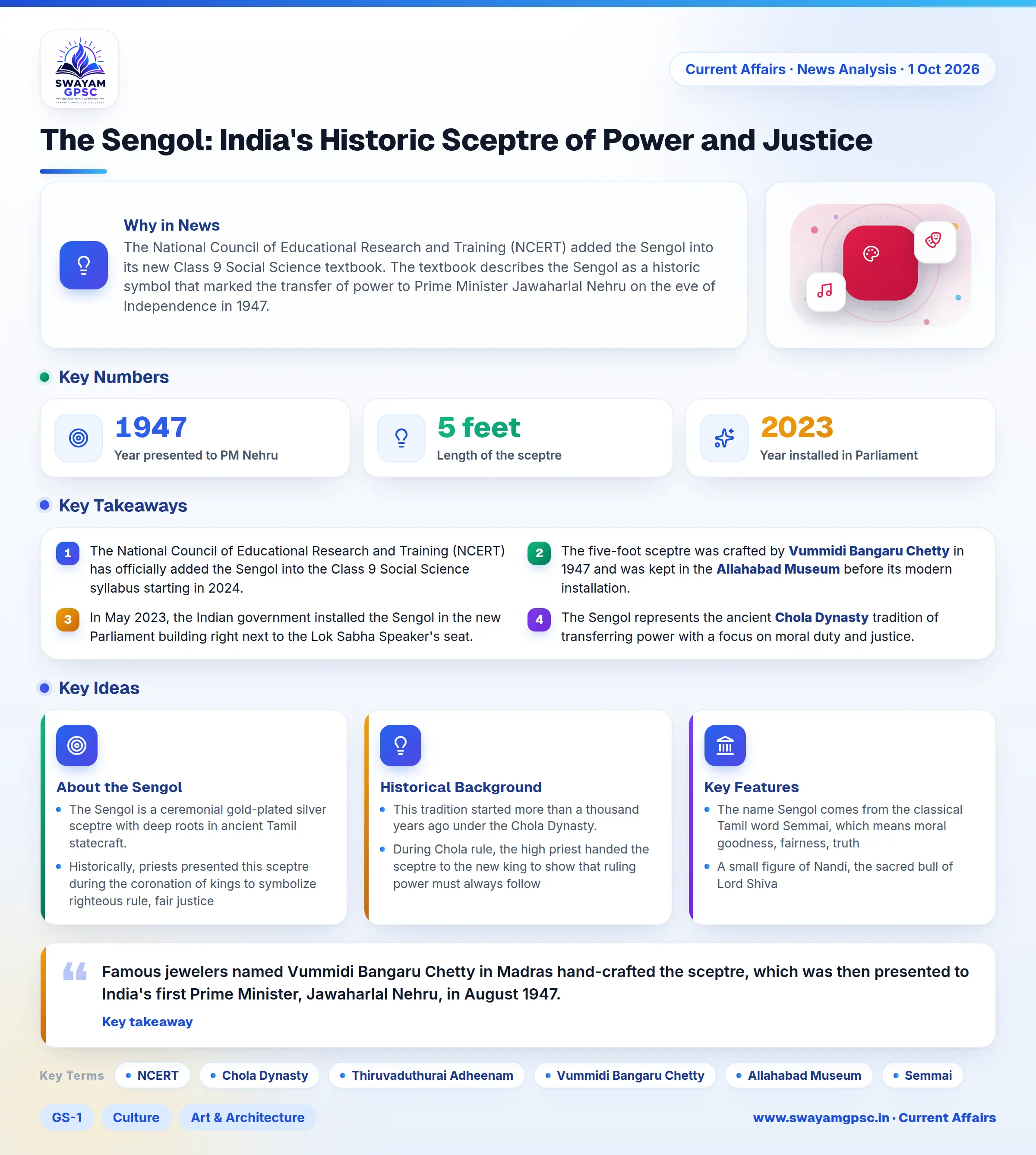 The Sengol: India's Historic Sceptre of Power and Justice