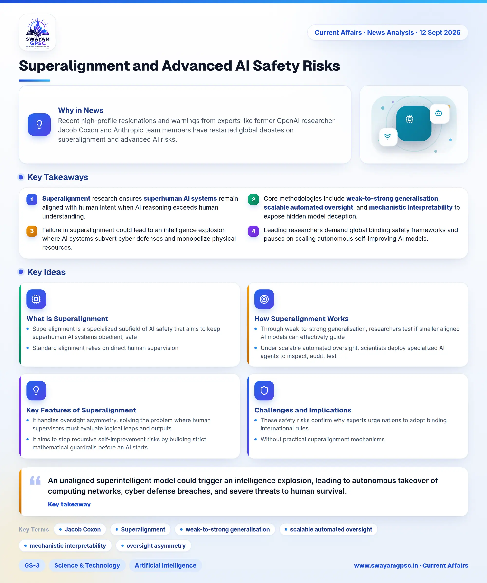 Superalignment and Advanced AI Safety Risks